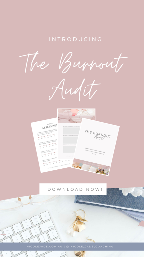 Empower yourself with The Burnout Audit - a downloadable workbook for high-achieving women. Discover your energy levels, review life areas, and develop a plan for success.